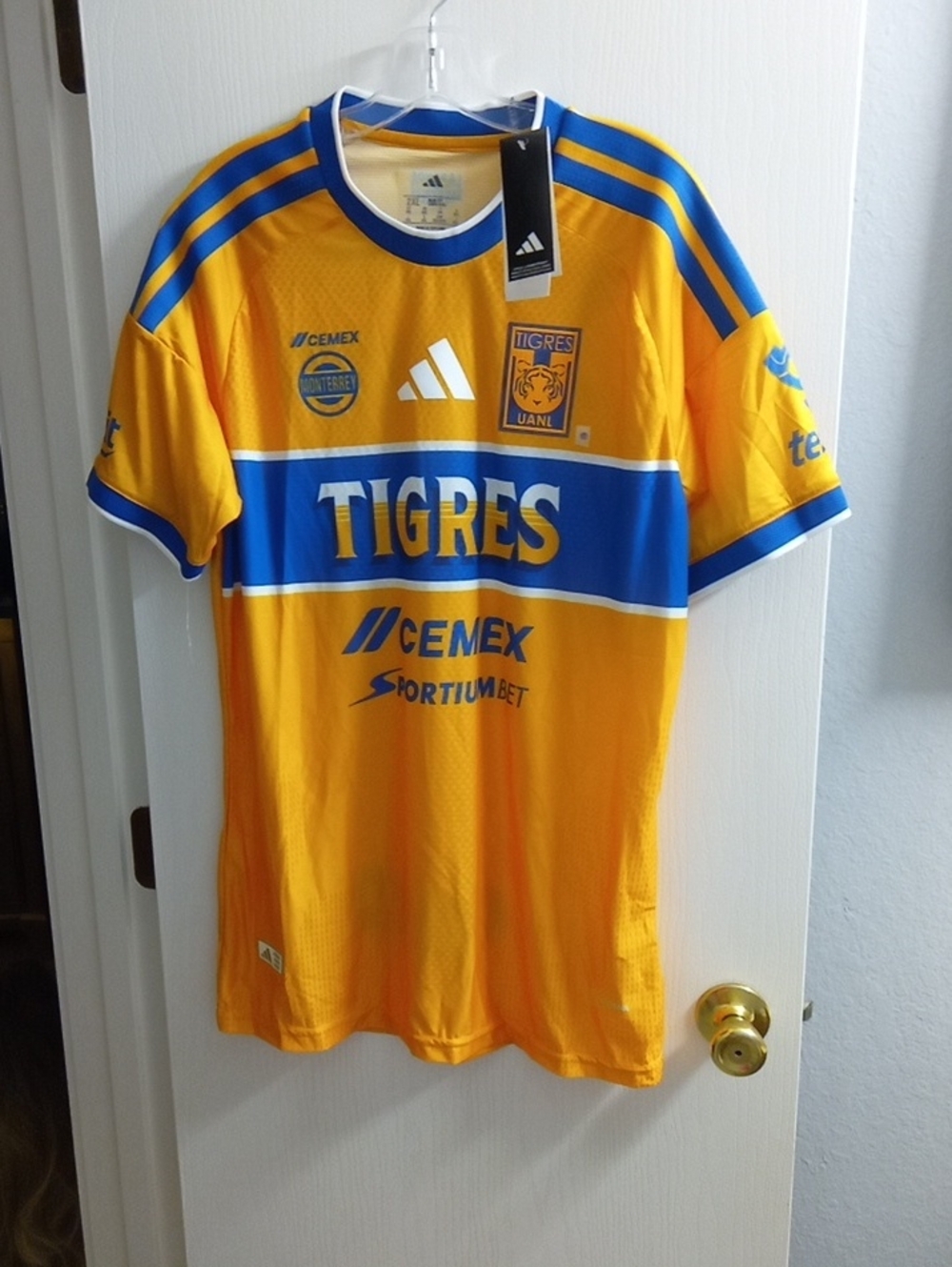 adidas Kids Tigres Soccer Jersey Yellow with Blue Accents